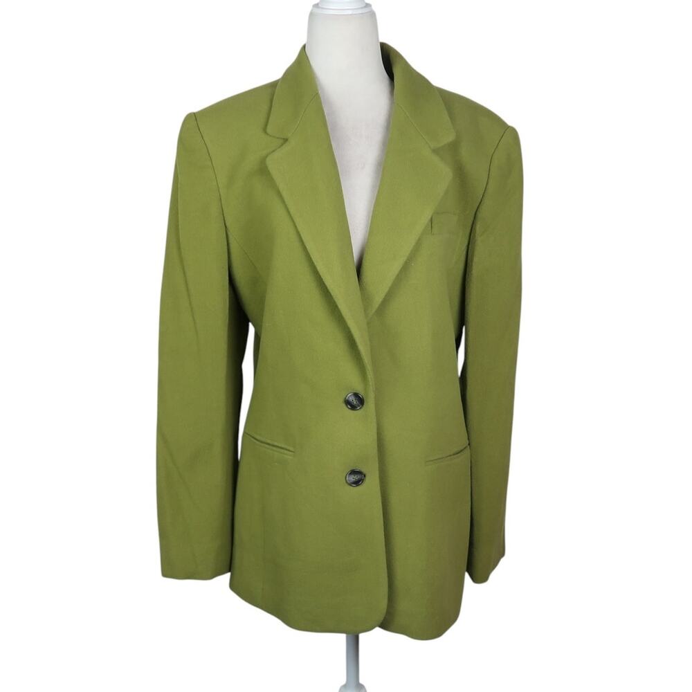 Vintage 90s Jones & Co Olive Green Wool Blazer Jacket 12